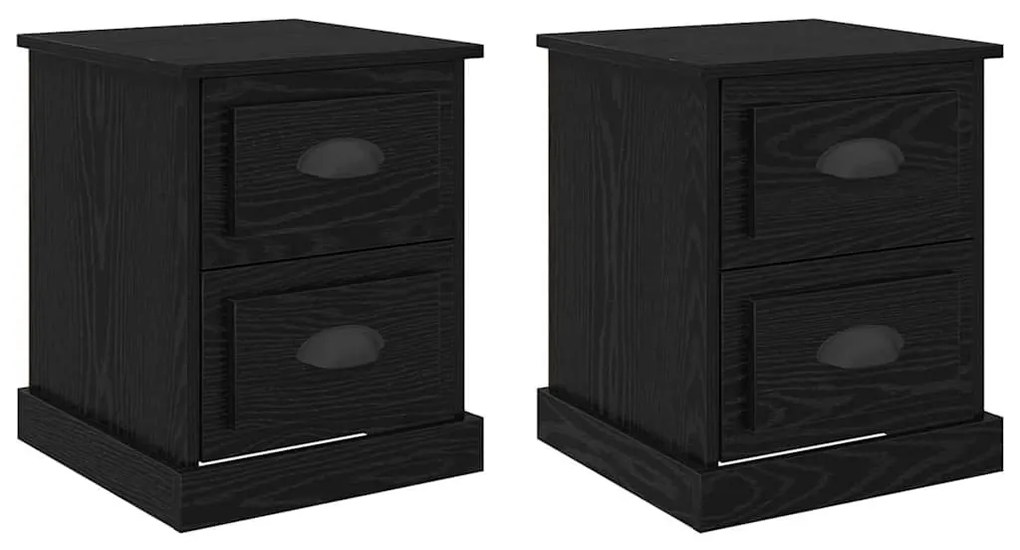 Éjjeliszekrény 2 pcs Musta tammi 39 x 39 x 47.5 cm Faanyag