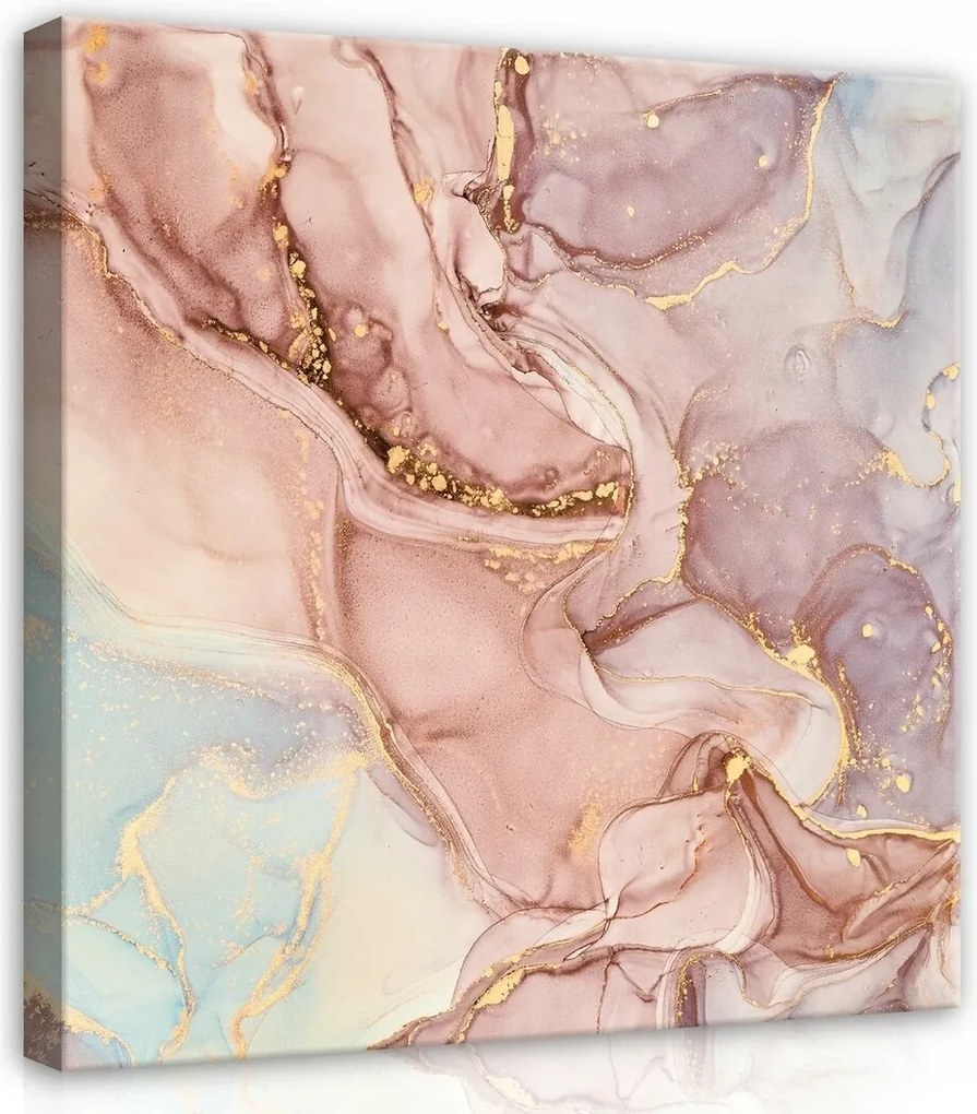 Vászonkép 80x80 Absztrakt márvány arany pasztell színek textúra elegancia