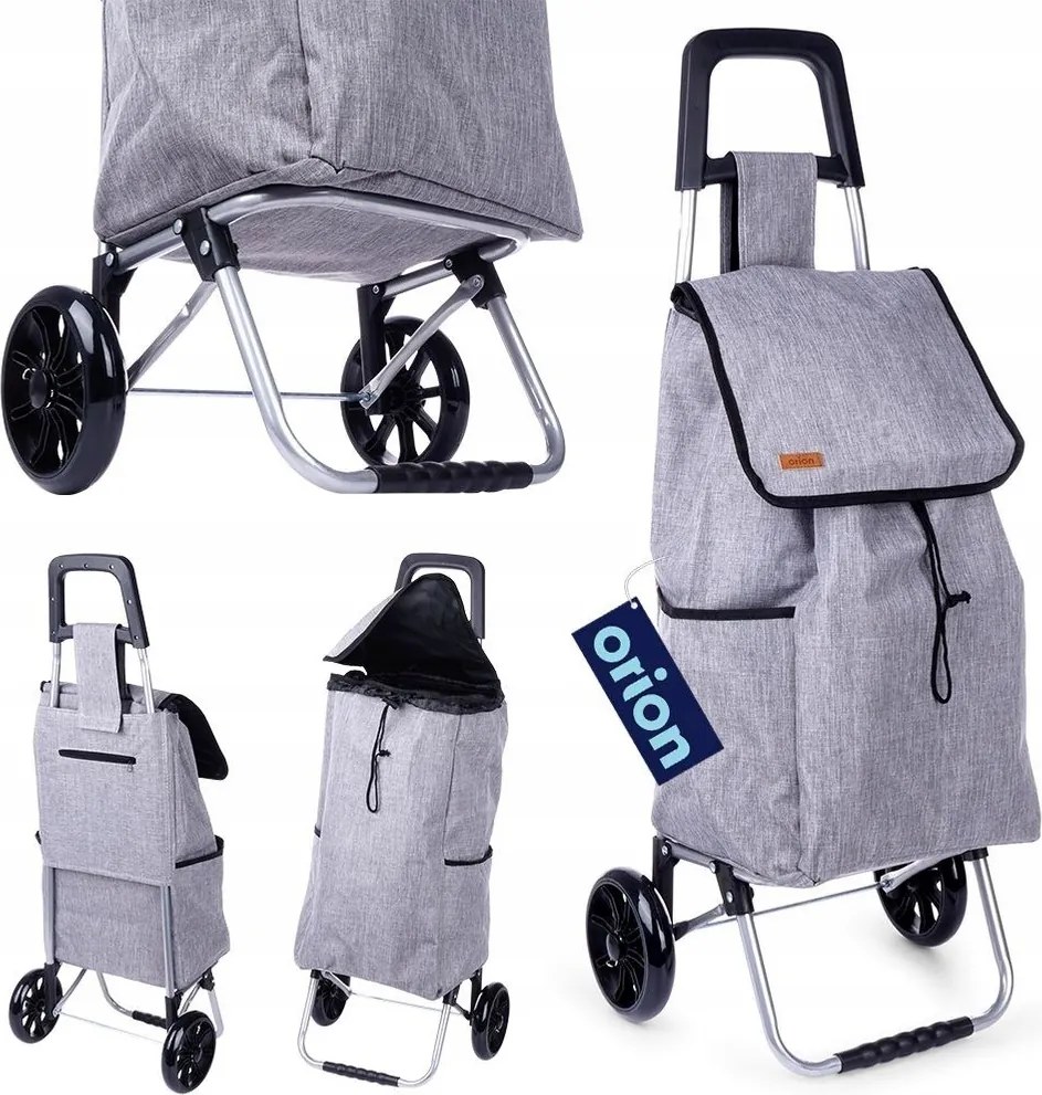 Bevásárlókocsi bevásárlótáska szürke gurulós bevásárlótáska bevásárló tartóval