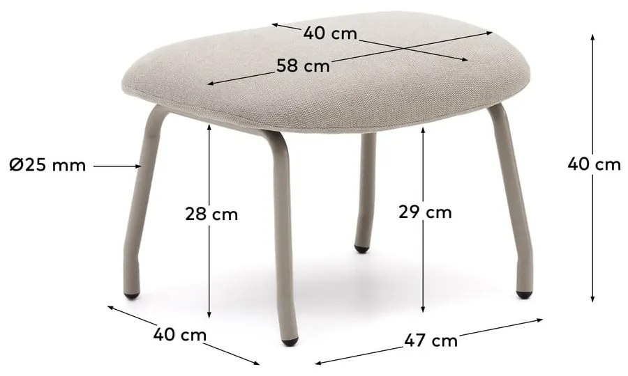 Bézs puff Belina – Kave Home