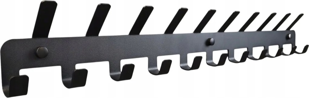 Fém akasztó, 600 mm, 21 akasztóval, 2 mm-es acél, matt fekete.