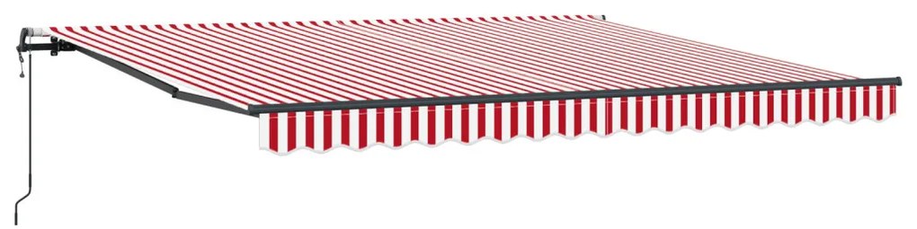 Automatikus behúzható napellenző piros és fehér csíkos 400x300 cm