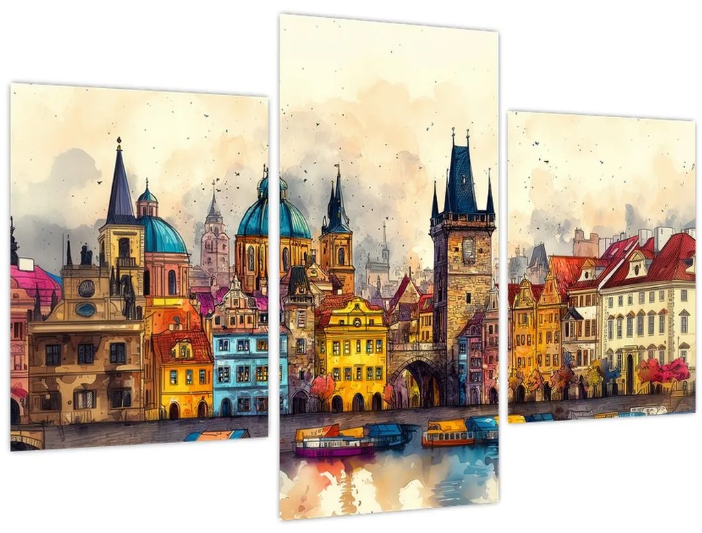 Kép - Ősz a festett városban (90x60 cm)