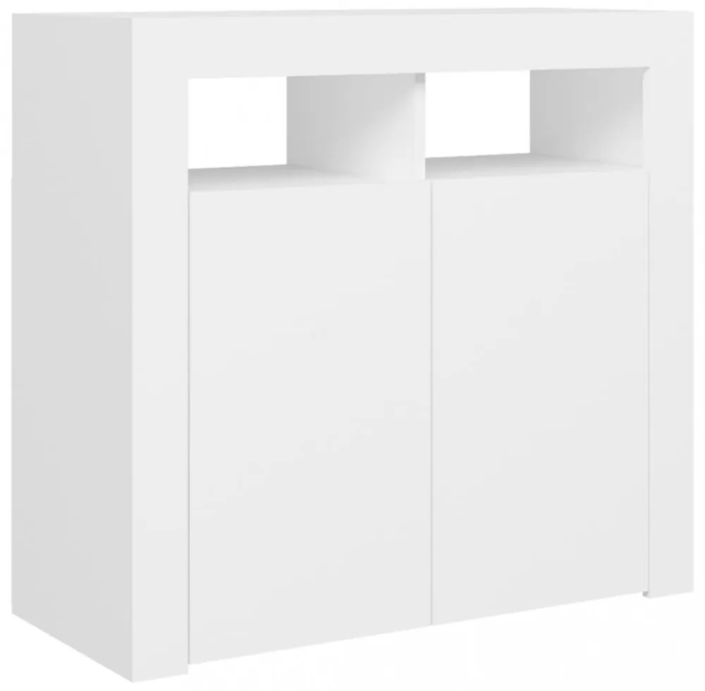 fehér tálalószekrény LED-világítással 80 x 35 x 75 cm