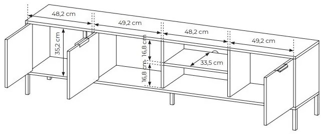 TV asztal/szekrény Lyran 3D (antracit + arany). 1071358
