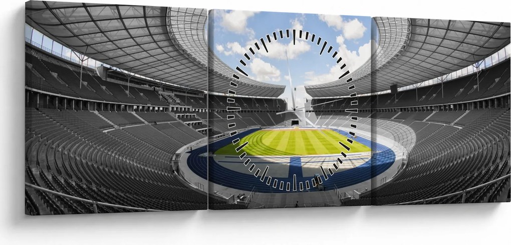 Kép - futballstadion (órával) (90x30 cm)