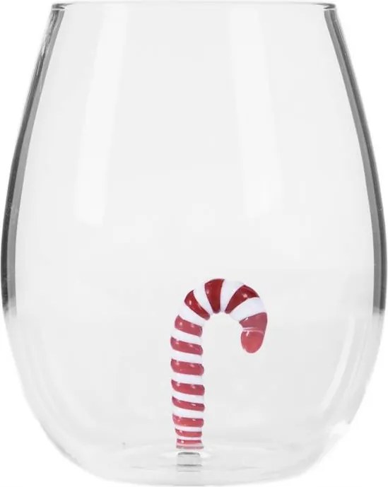 Tinys pohár cukorpálca díszítéssel karácsonyi motívum 0,58 l Homla