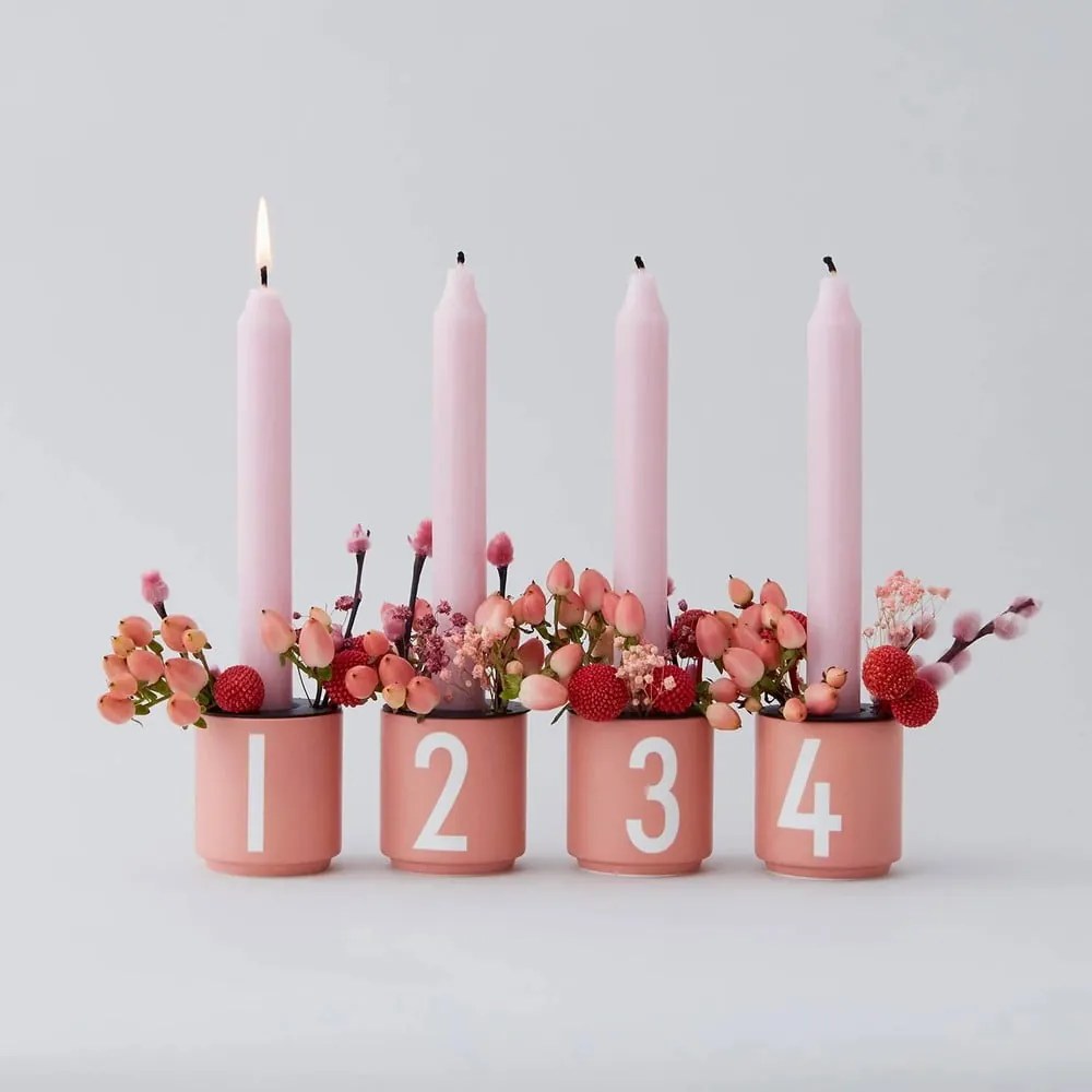 Porcelán gyertyatartó készlet 4 db-os Mini - Design Letters