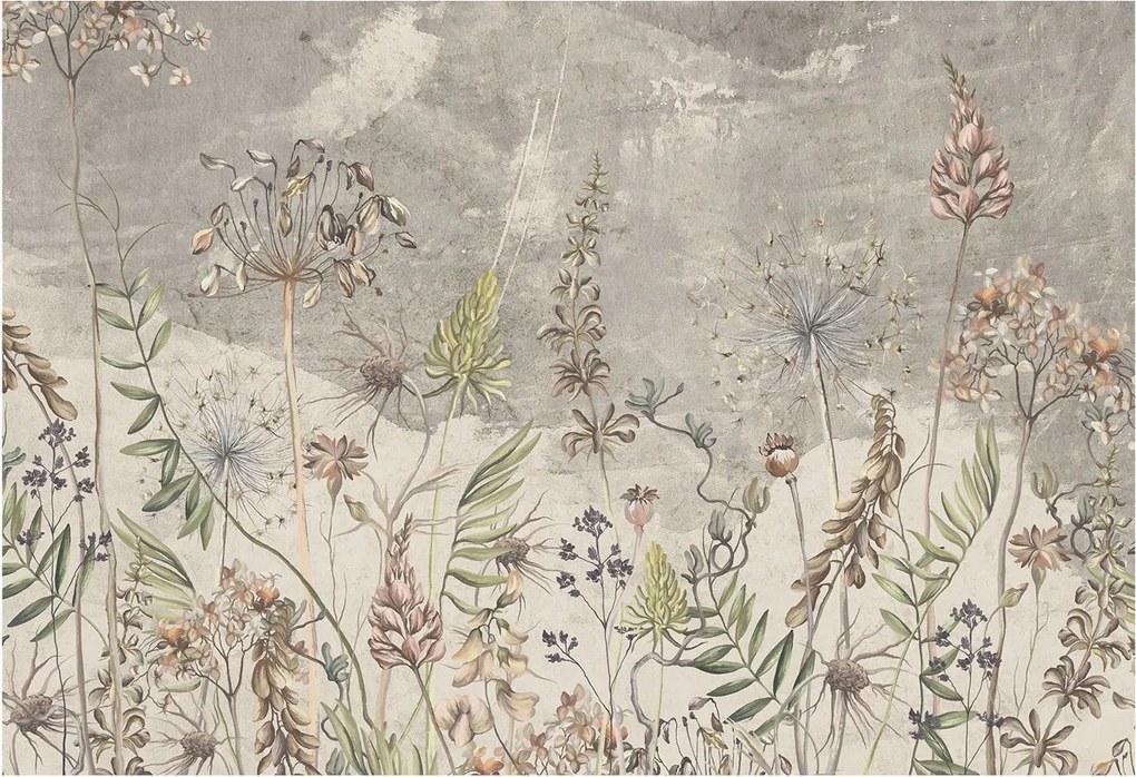 Flizelin tapéta Divatos 3D fali ragasztó Mezei növények 152x104 ragasztó