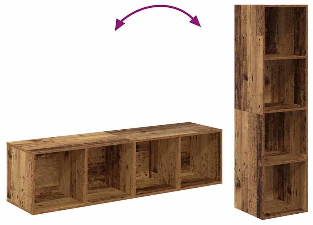 TV szekrény garnitúra 2 pcs Régi fa 37 x 37 x 142.5 cm Faanyag