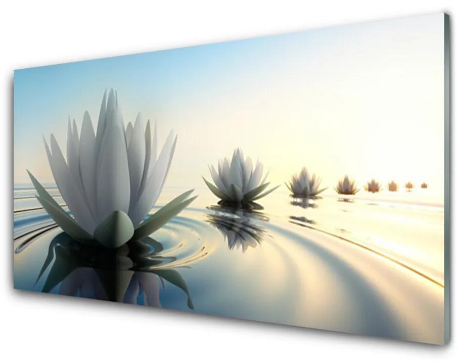 Modern üvegkép Virág Víz liliom Pond 100x50 cm