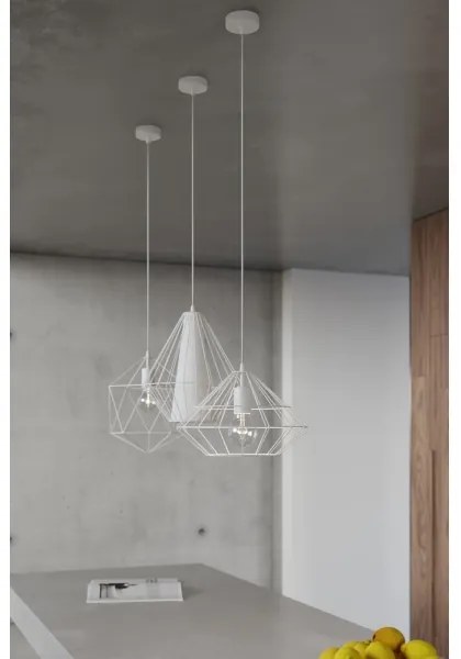 Csillár zsinóron DEMI 1xE27/60W/230V fehér