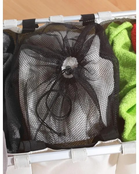 WENKO 3440113100 - Szennyeskosár TRIO 63x57 cm bézs/fekete/ezüst