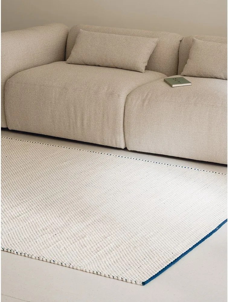 Kék-bézs kézi szövésű gyapjú szőnyeg 200x300 cm Lenu – noo.ma