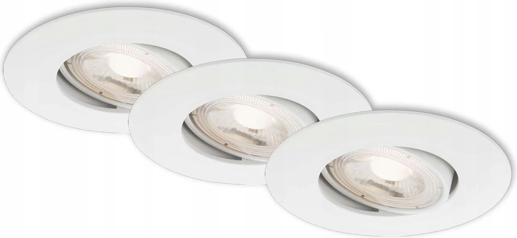 3 darabos Briloner Led süllyesztett lámpa szett, 4,9 W, 9 cm, fehér, szabályozható fényerővel