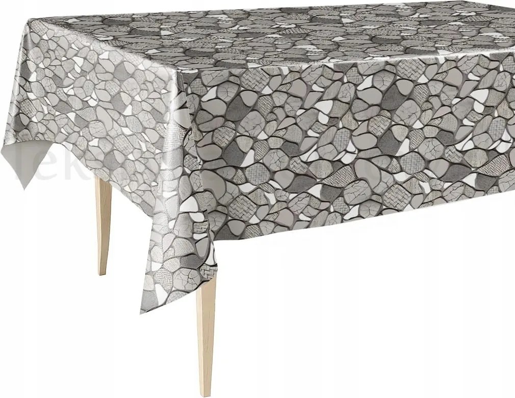 Cerata Vastag Abrosz Vízálló Pvc Szürke Kövekkel 140x160