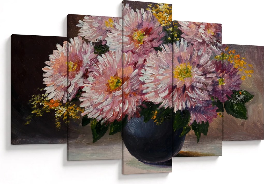 Kép - olajfestmény, virágok a vázában (150x105 cm)