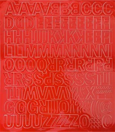 Öntapadós matrica, 2 cm-es, betűlap, piros (LUIN124)