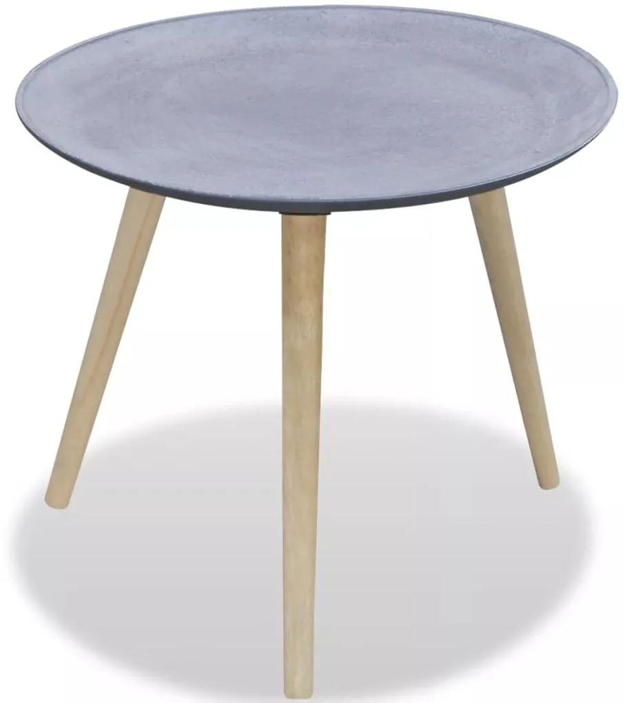 vidaXL kör alakú, szürke, betonhatású kisasztal