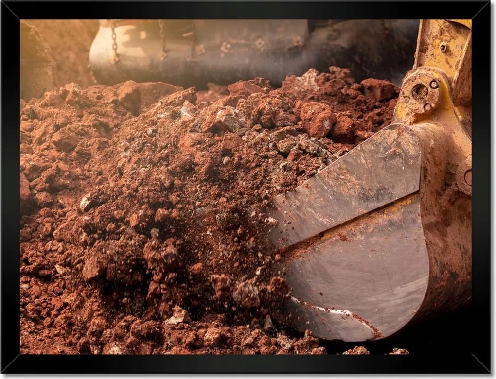 Poszterek keretben 40x30 Föld ásó kotrógép