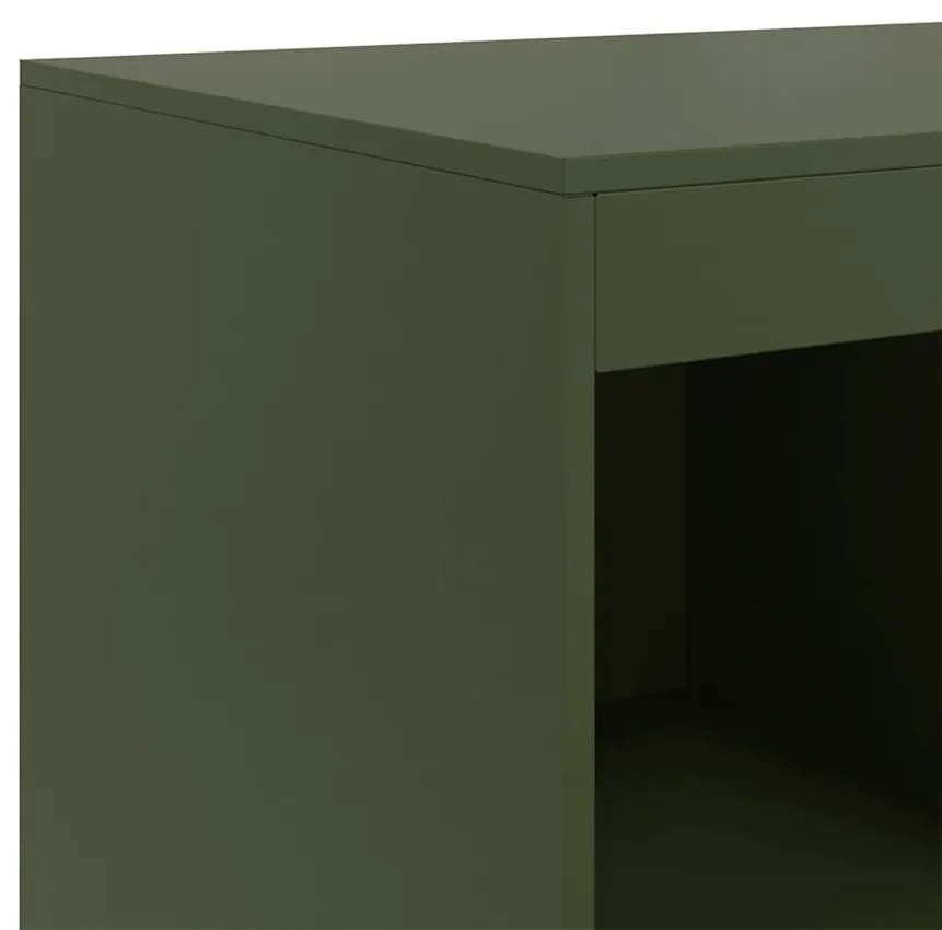 olívazöld acél magasszekrény 67x39x95 cm
