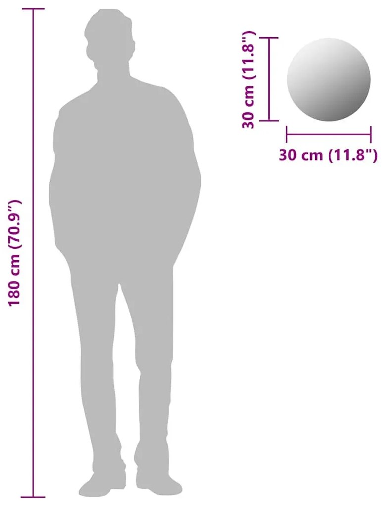 kör alakú keret nélküli üveg tükör 30 cm
