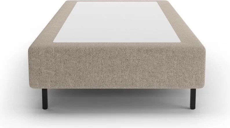 Bézs kárpitozott egyszemélyes ágy ágytámla nélkül 90x200 cm Whale – Micadoni