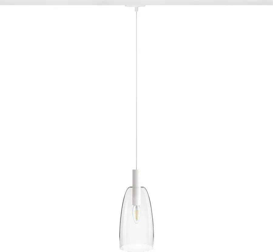 RENDL BELLINI L E14 függőlámpa egyáramkörös sínre fehér átlátszó üveg 230V LED E14 15W