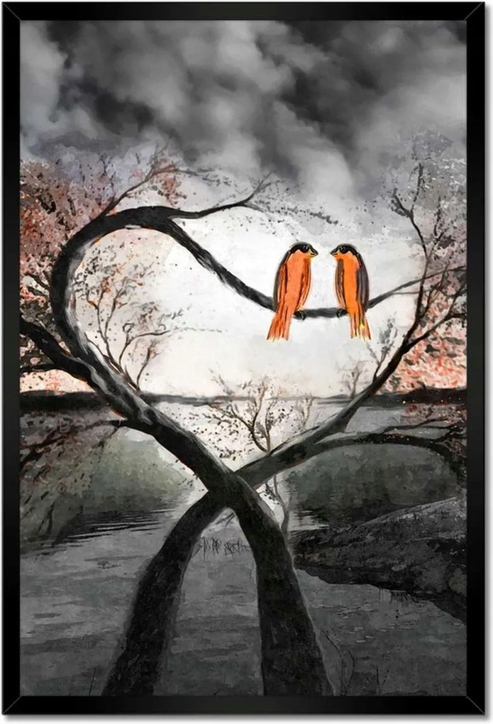 Poszterek keretben 40x60 Összefont fák Szerelem