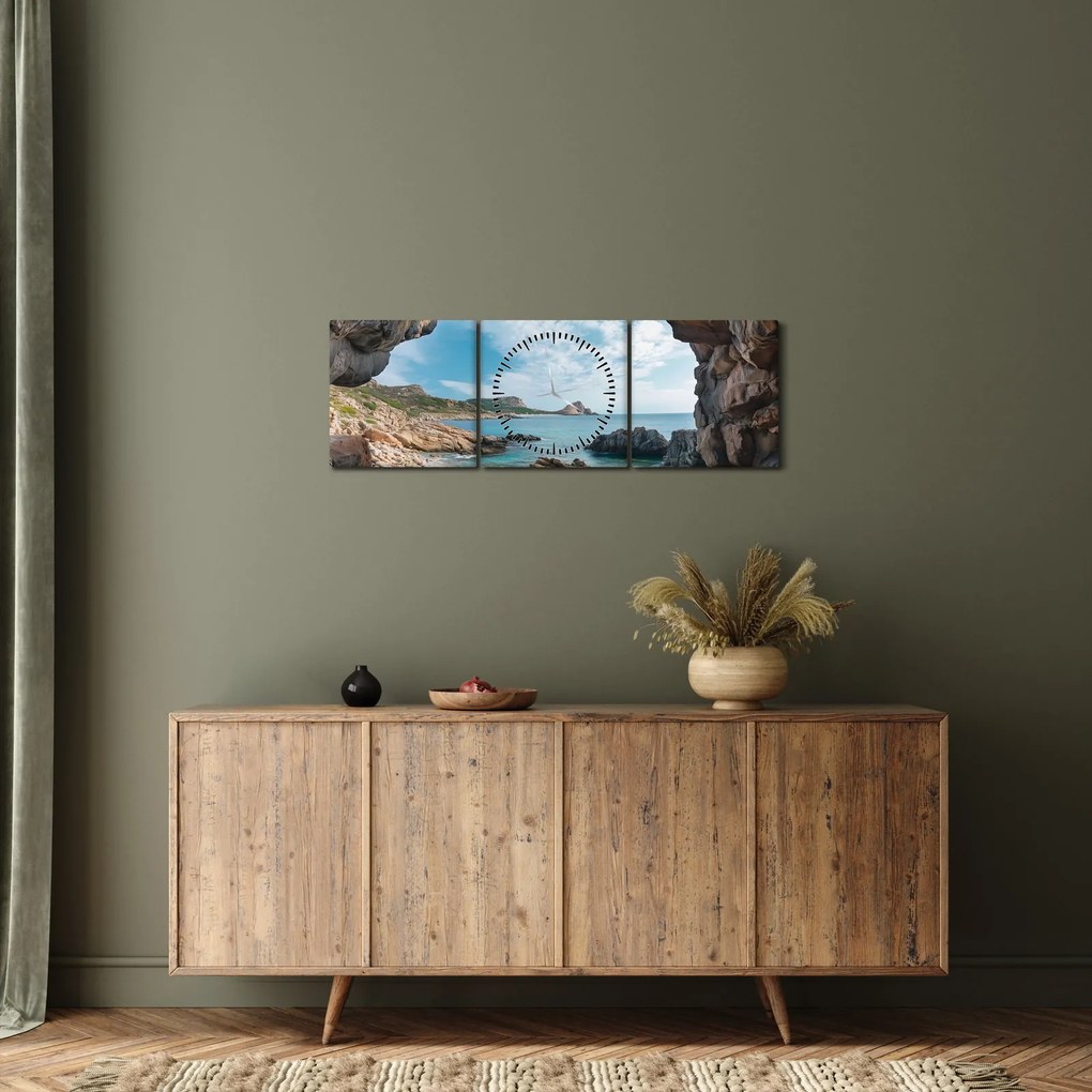 Kép - Barlang a tenger mellett (órával) (90x30 cm)