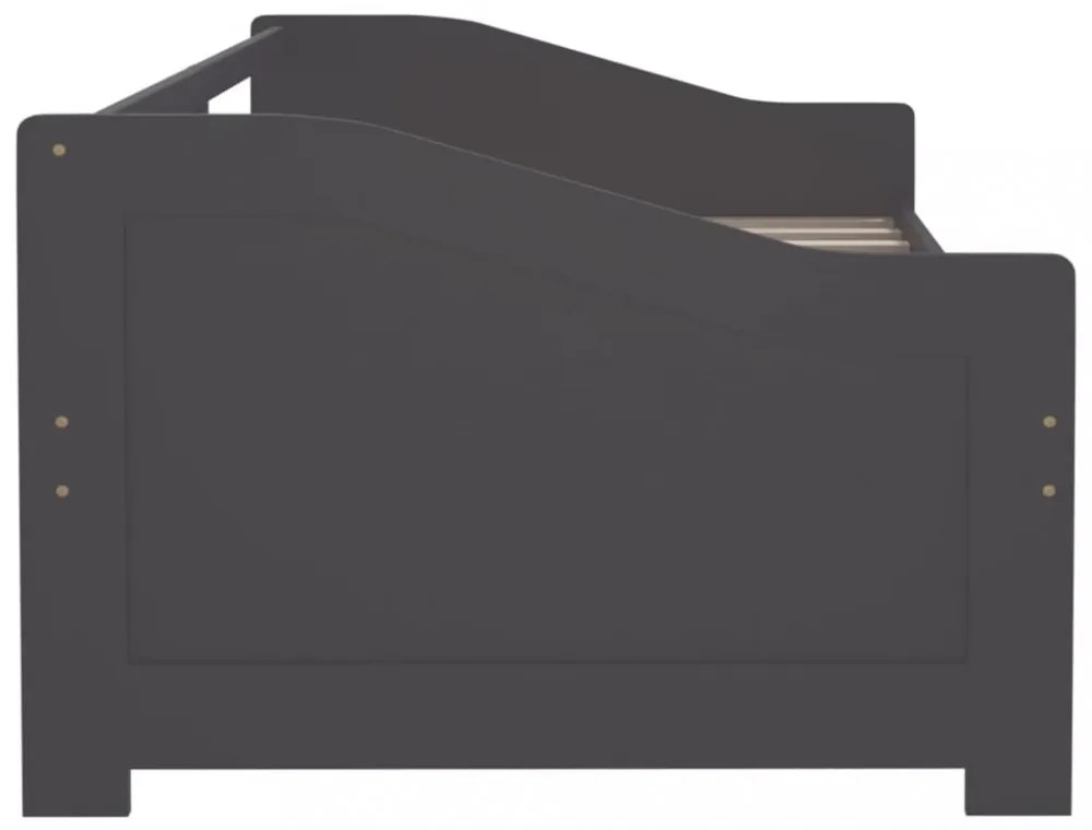 sötétszürke 3 személyes tömör fenyőfa kanapéágy 90 x 200 cm