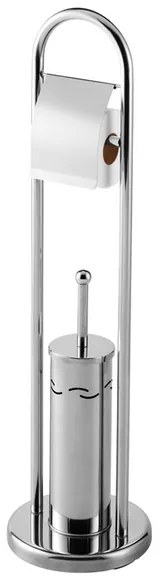 BISK Erga Basic, állvány WC-kefével és WC-papír tartóval, króm, ERG-02477