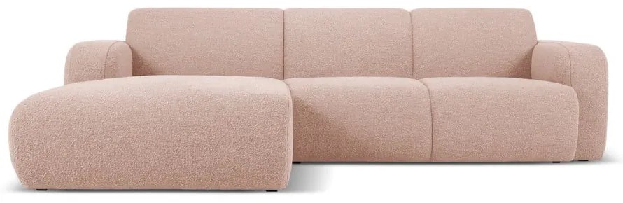 Rózsaszín buklé sarokkanapé (bal oldali) Molino – Micadoni Home