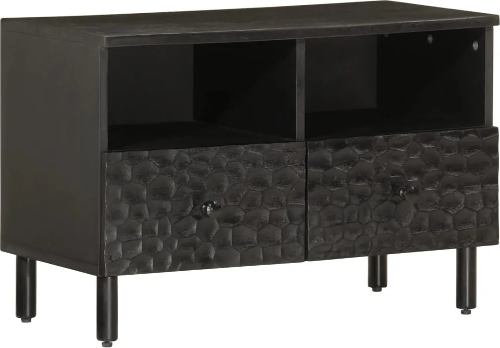 vidaXL fekete tömör mangófa TV-szekrény 70 x 33 x 46 cm