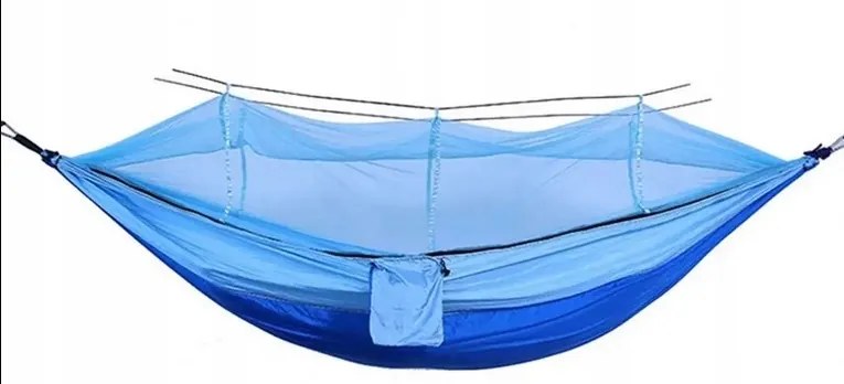 Utazó függőágy szúnyoghálóval kék-kék