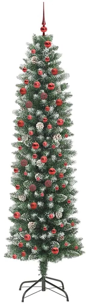 Mű Karcsú Karácsonyi Fa 300 LED-del Zöld és fehér 210 cm