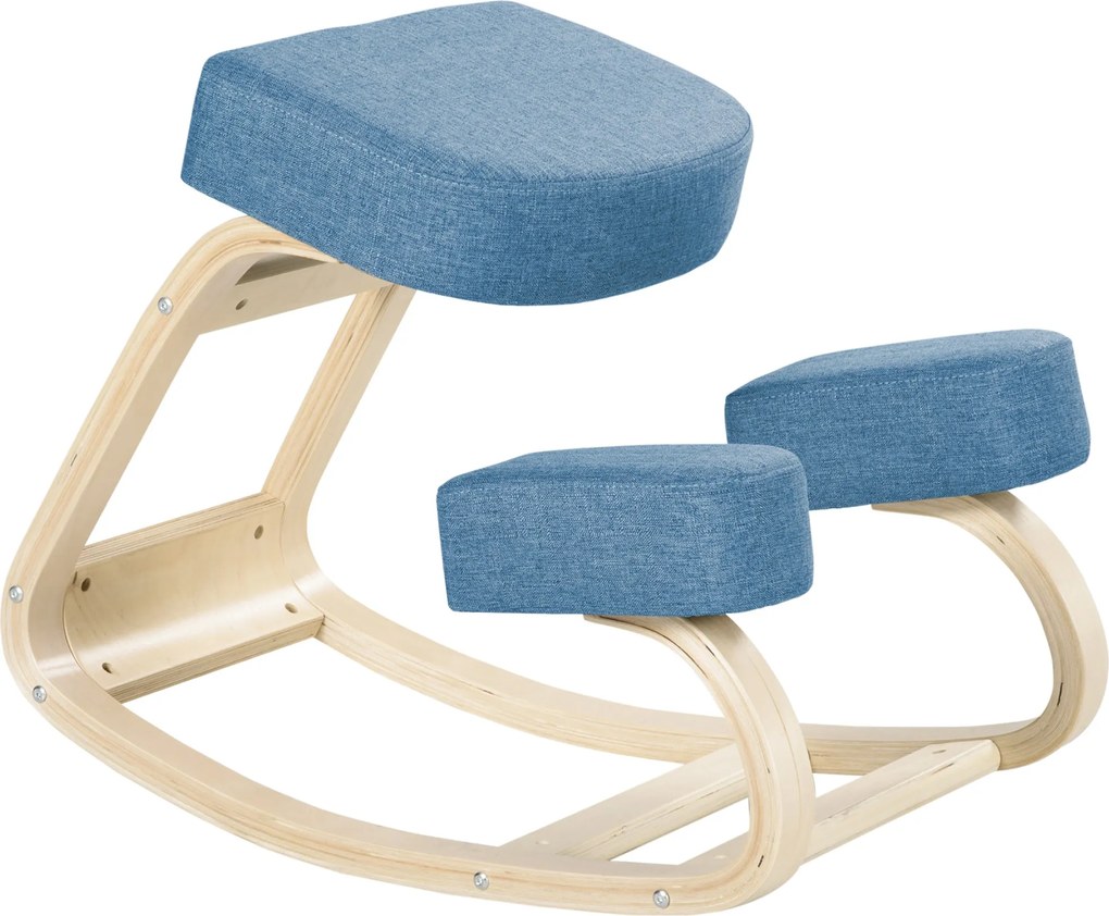 Vinsetto Ergonomikus Térdelő Szék Bükklével, Testtartás Szék Hab- és Poliészter Párnával Otthonra és Irodába, Kék | Aosom