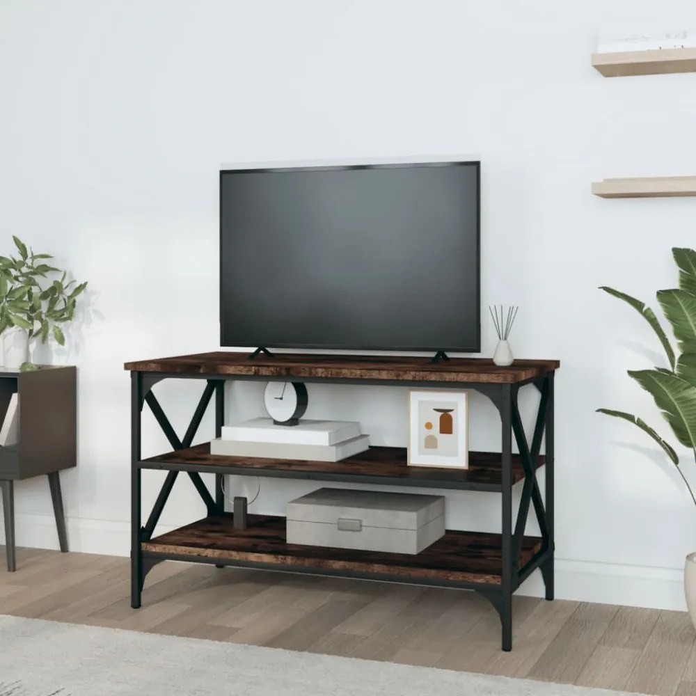 füstös tölgy színű szerelt fa TV-szekrény 80x40x50 cm
