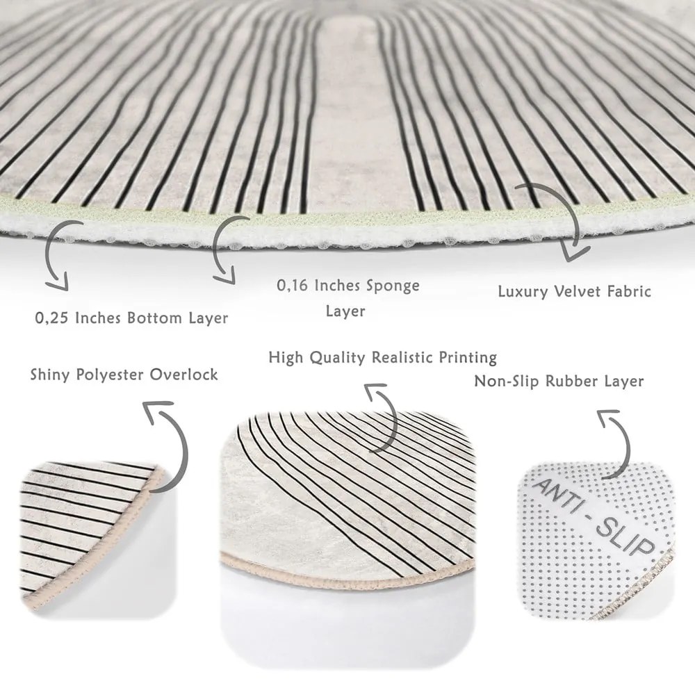 Krémszínű mosható kerek szőnyeg ø 80 cm Comfort – Mila Home