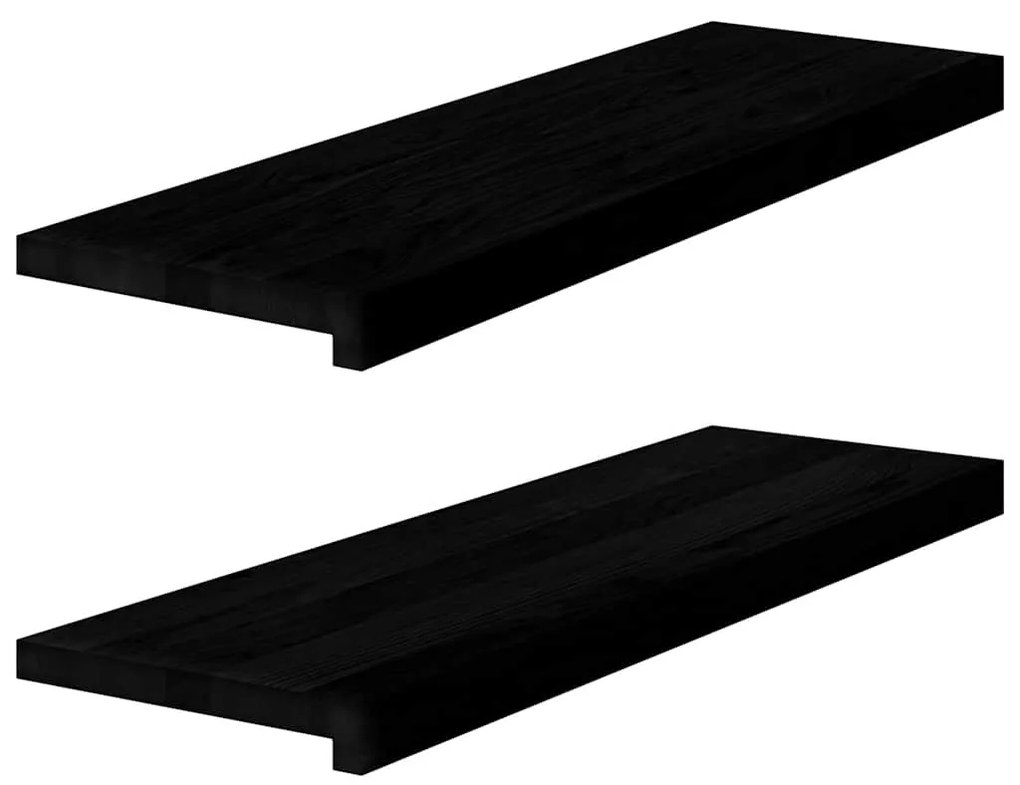 ablakpárkányok 2 db sötétbarna 80x30x2 cm tömör fa tölgyfa