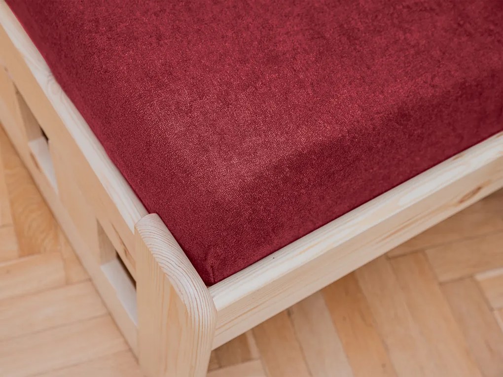 Frottír lepedő kiságyba vörös 60x120 cm