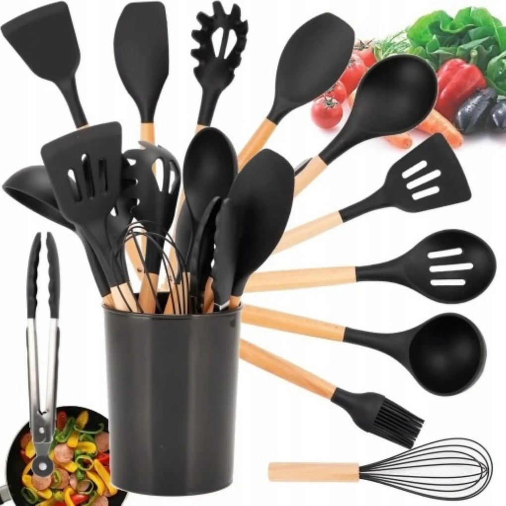 Konyhai Edénykészlet Szilikon Akcesoria Spatula Kanál 12 Részes