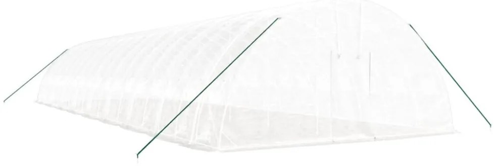 fehér acélvázas melegház 108 m² 18x6x2,85 m