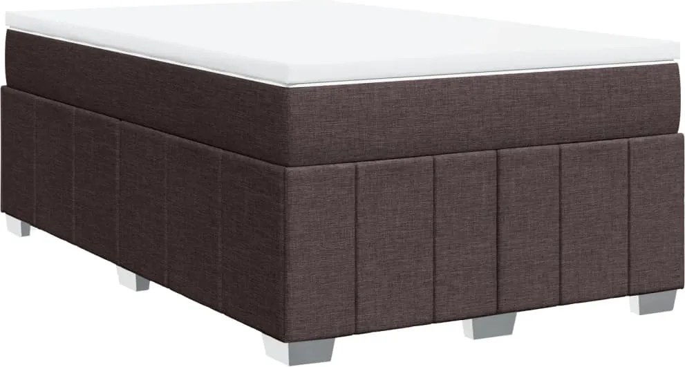 vidaXL sötétbarna szövet rugós ágy matraccal 120 x 190 cm