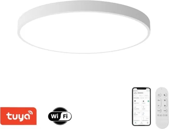 Immax NEO 07315L-LED SEMPLICI dimmelhető mennyezeti lámpa 96 W / 230 V, Ø 80 cm, Wi‑Fi (Tuya), fehér + távirányító