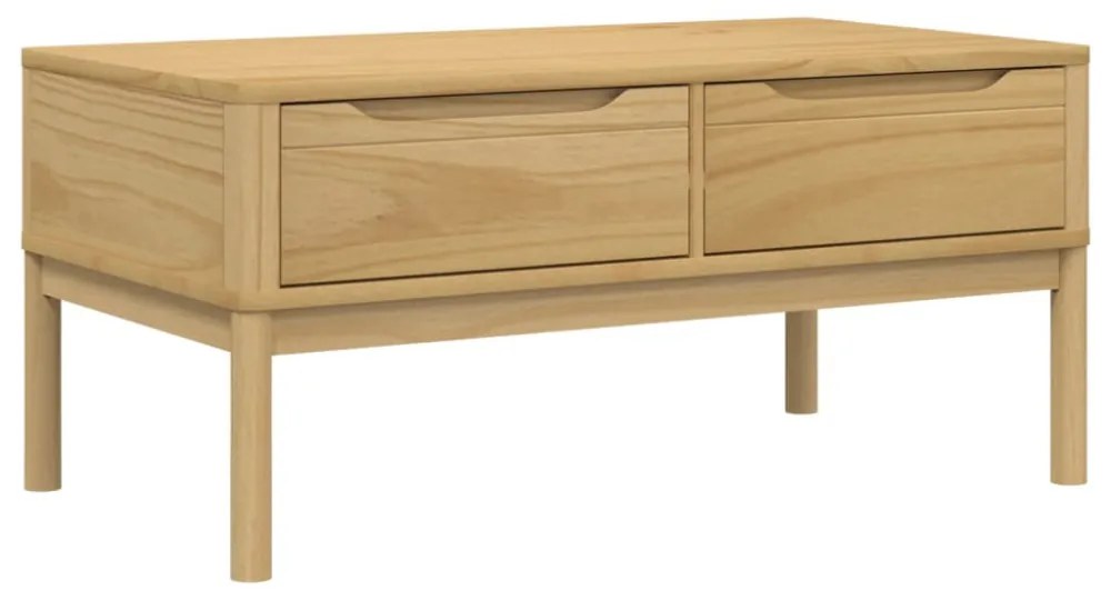 FLORO viaszbarna tömör fenyőfa dohányzóasztal 99 x 55,5 x 45 cm