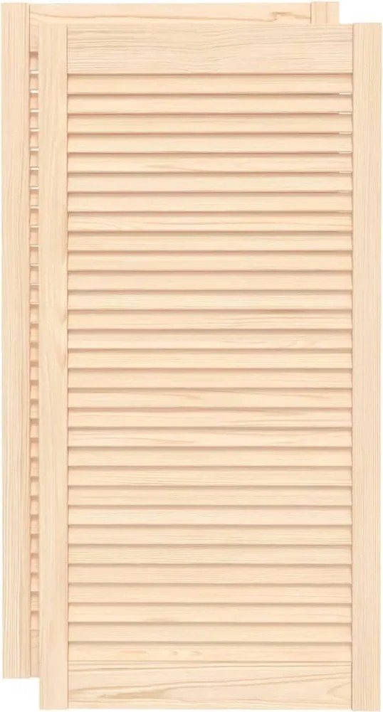 vidaXL 2 db tömör fenyőfa lamellás szekrényajtó 99,3 x 49,4 cm