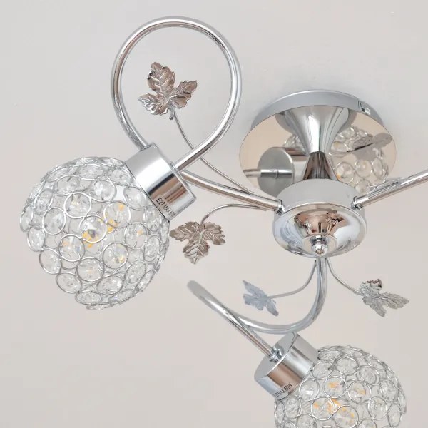 Felületre szerelhető csillár SOPHIA 3xE27/15W/230V fényezett króm/átlátszó