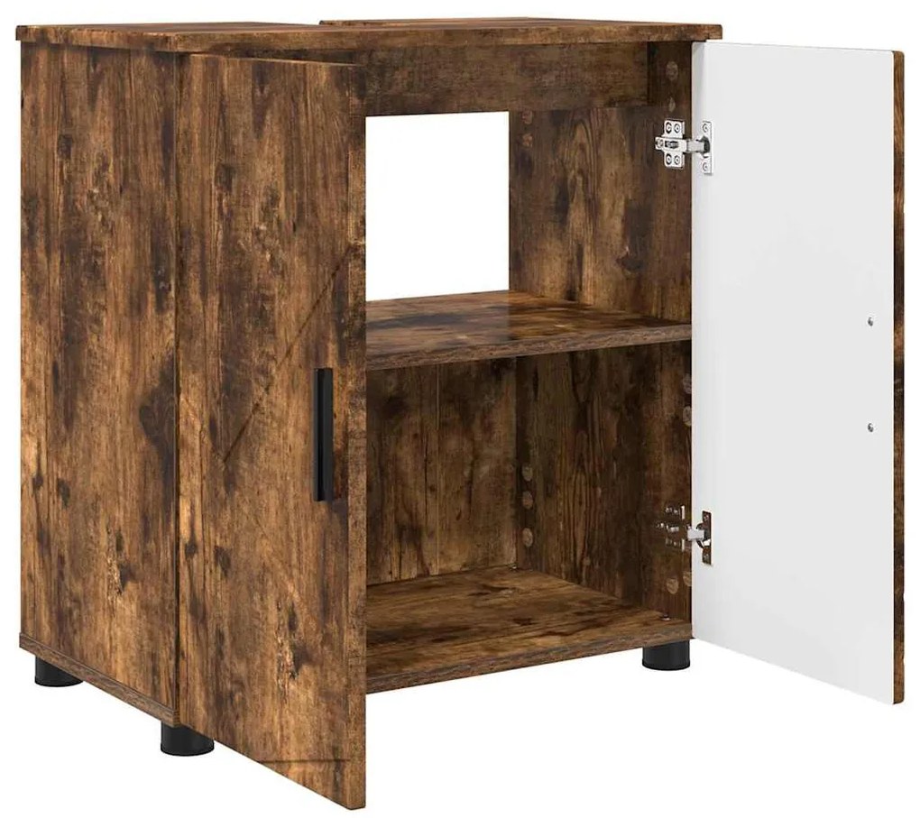 Fürdőszoba bútor szett 3 pcs Füstölt tölgy 61 x 35 x 64 cm