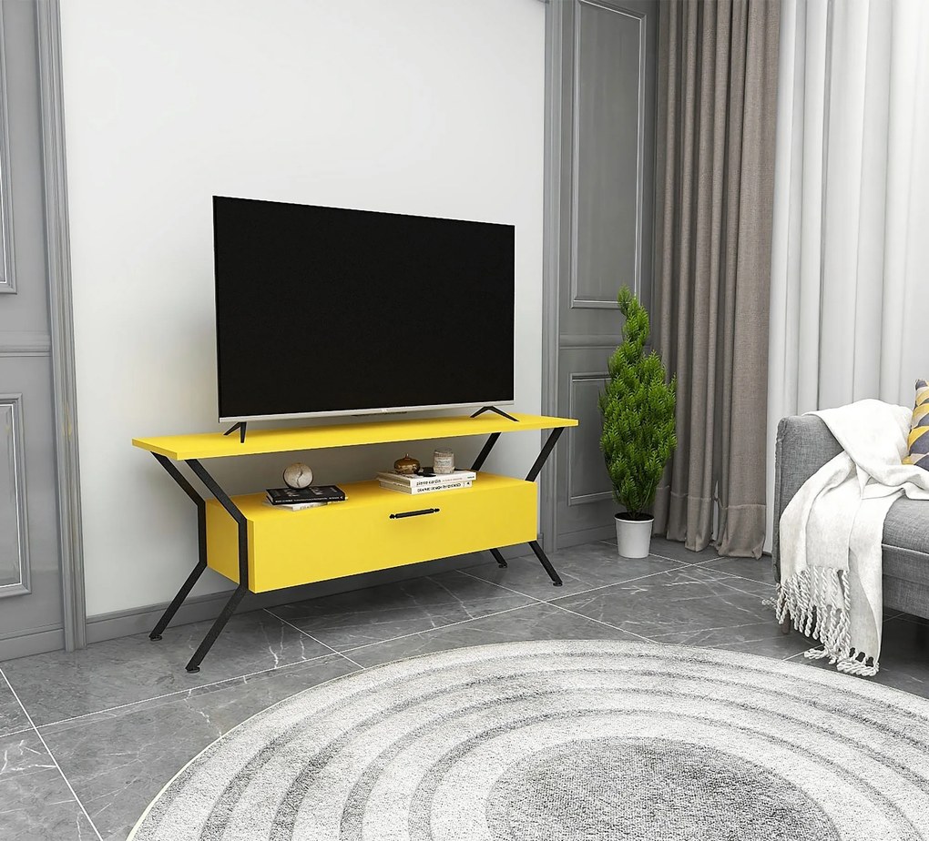 TV asztal/szekrény Tarza (sárga + fekete). Akció -20%. 1072866